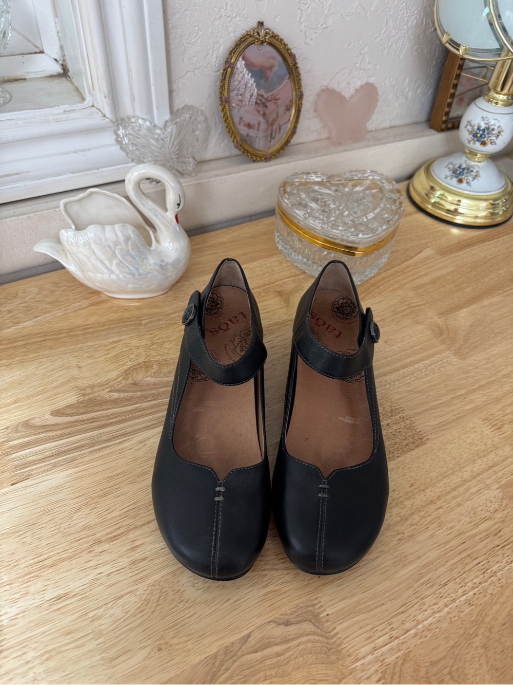 ๐ค Taos black leather Mary Jane heels size 9 comfort classic casual - Picture 5 of 16